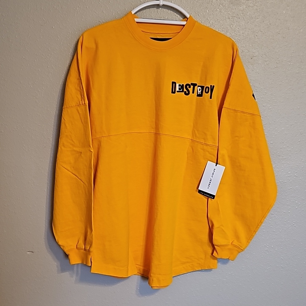 Spirit Jersey Street Wear Long Sleeve Rockefeller Puffy Print Shirt NWT